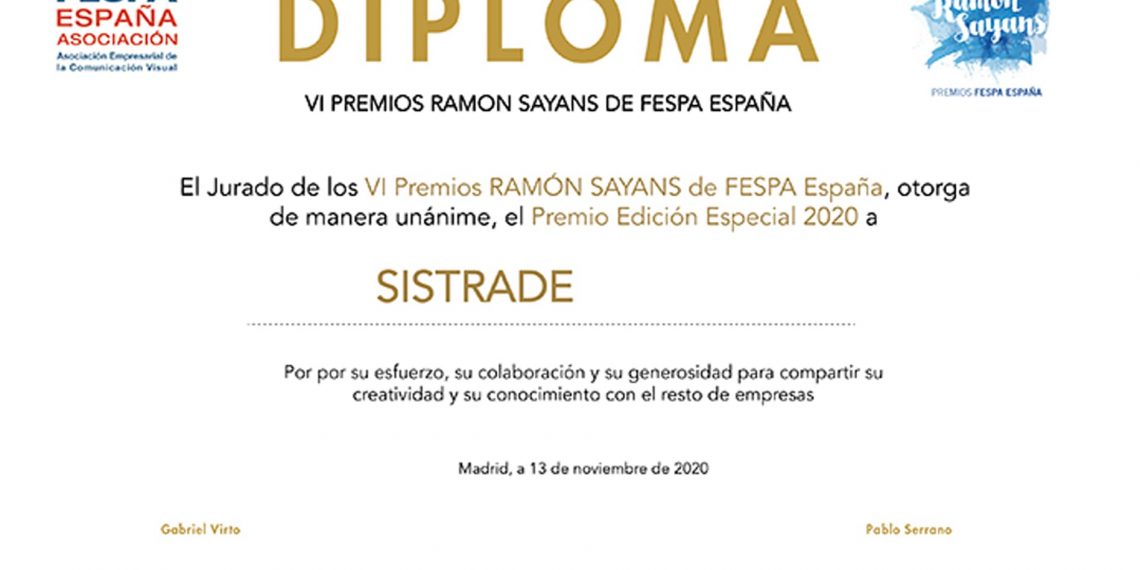 FESPA İspanya’dan SISTRADE’ye ödül