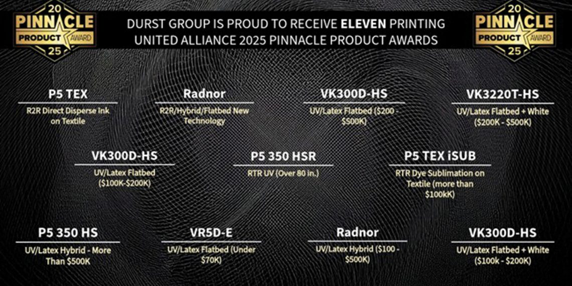 Durst Group’un yenilikçiliği  on bir ödül birden aldı